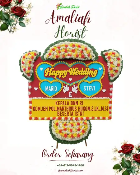 Papan Bunga Pernikahan Plana